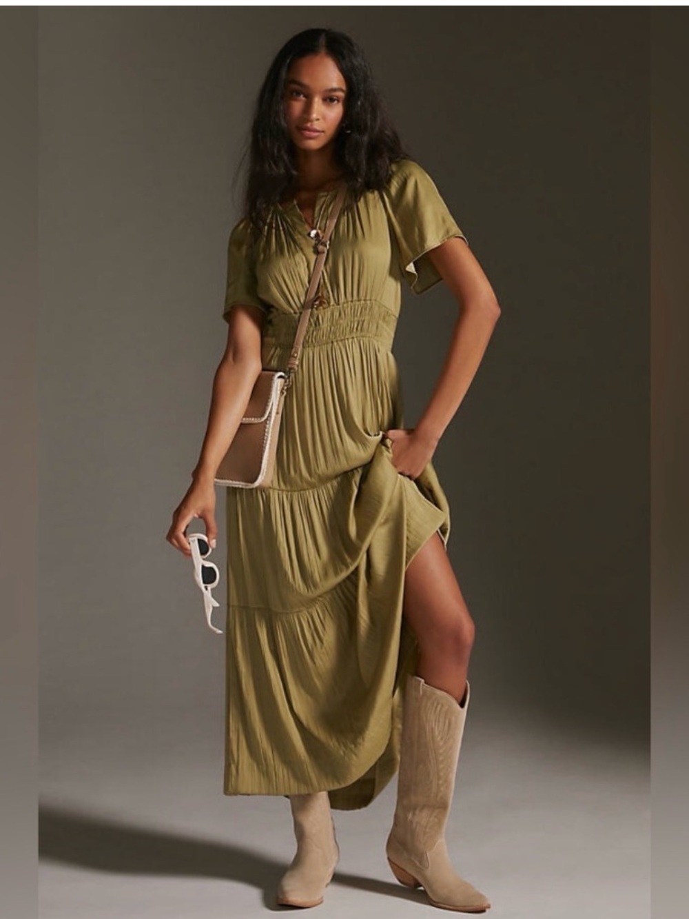 Anthropologie brand new Somerset satin maxi dress Women